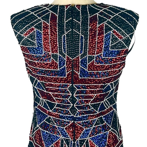 AIDAN MATTOX BEADED GEOMETRIC SLEEVELESS MINI SHEATH DRESS NWT WOMEN'S SIZE 8 - Picture 11 of 16